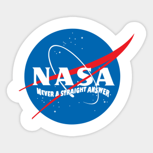 "Never A Straight Answer" N.A.S.A. Funny Spoof Logo Sticker